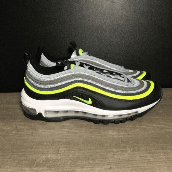 Nike Air Max 97 GS Platinum Black Volt Sneakers 921522-030 Youth Size 4Y - Picture 1 of 7